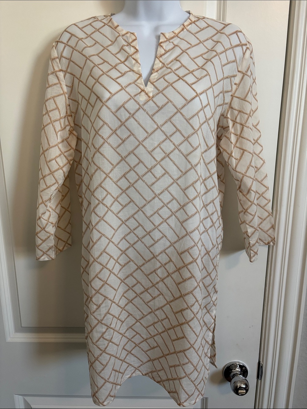 Charleston Shoe Co. Women’s Cream & Tan Cover-Up Tunic M #58T